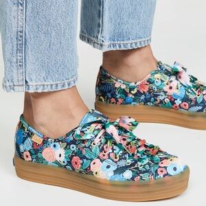 NEW Rifle Paper Co. X Keds Collab Garden Party Floral Platform Sneakers 8.5